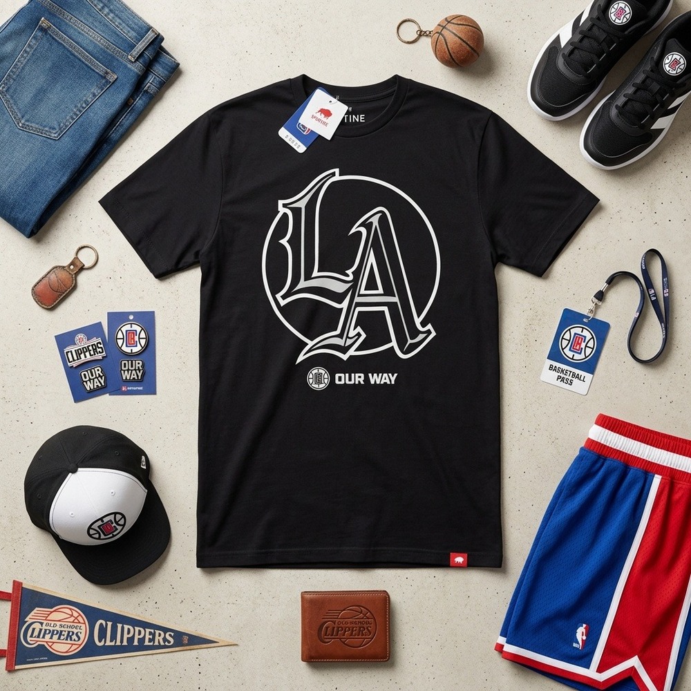Sportiqe Los Angeles Clippers LA Our Way T-Shirt Black Men Small NWT NBA